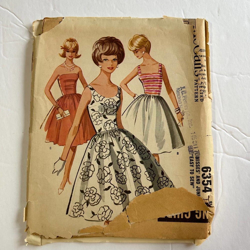 McCalls Vintage1960's Pattern #6354 Misses and‎ Juniors Dress HTF